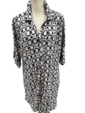 Anne Klein Womens Floral Print Button Down Shirt XL